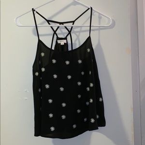 Navy tank with Daisy’s. Size Small.